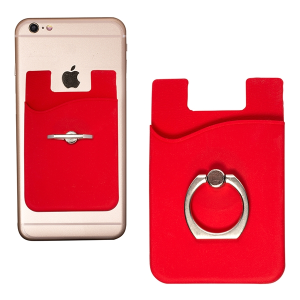 Prime Line Silicone Card Holder with Metal Ring Phone Stand